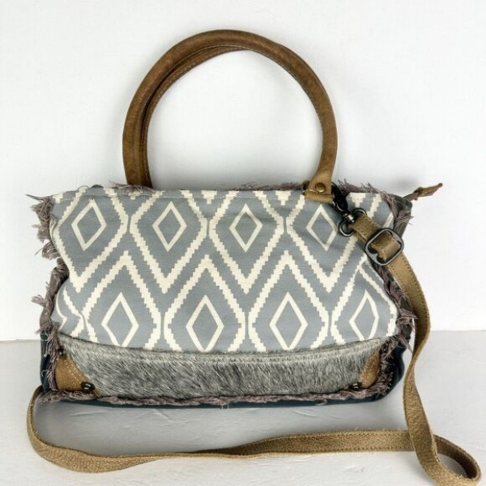 Gray Patterned Women's Bag